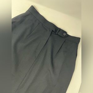 Calvin Klein Pencil Skirt Womens Size 12 Black Lined Zip Up Button Cotton GHO3